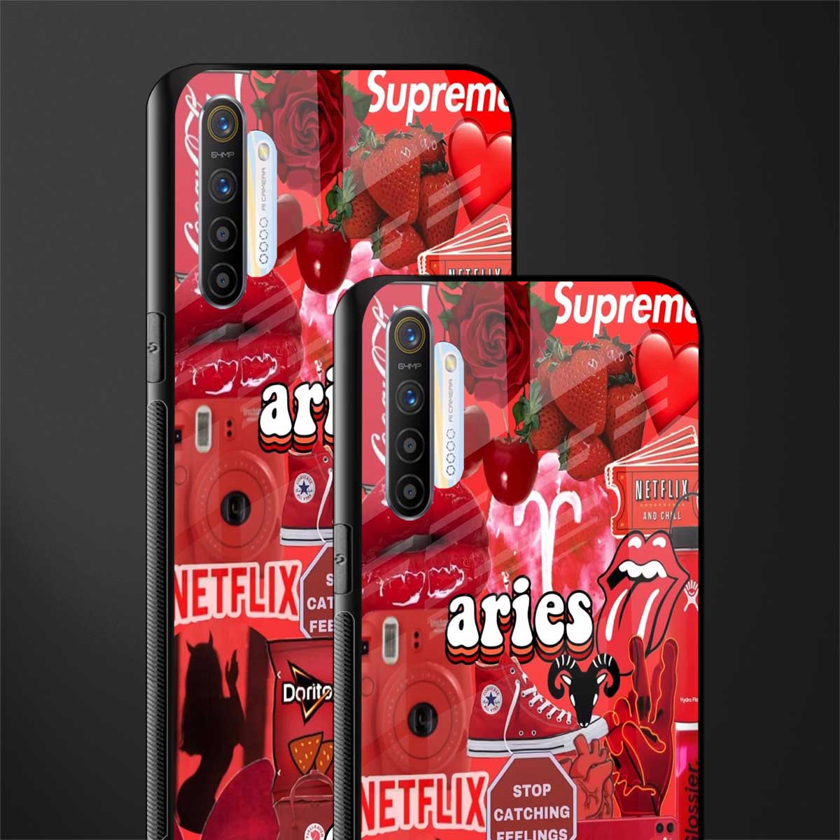 aries aesthetic collage glass case for realme x2 image-2