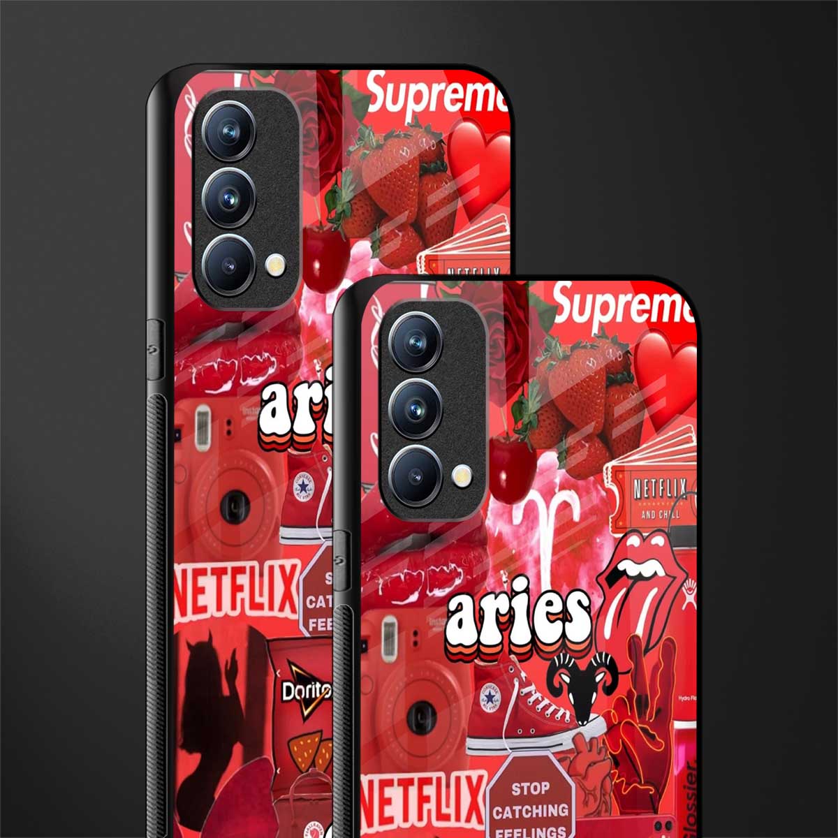 aries aesthetic collage glass case for oppo f19 image-2