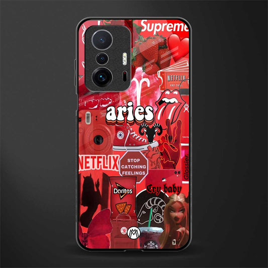 aries aesthetic collage glass case for mi 11t pro 5g image