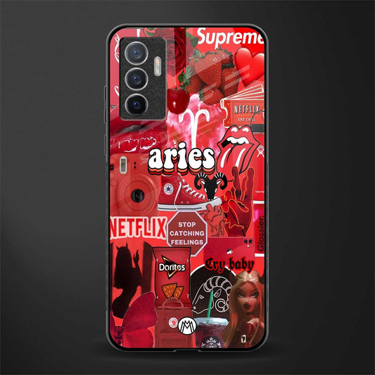 aries aesthetic collage glass case for vivo v23e image