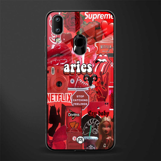 aries aesthetic collage glass case for vivo y91 image