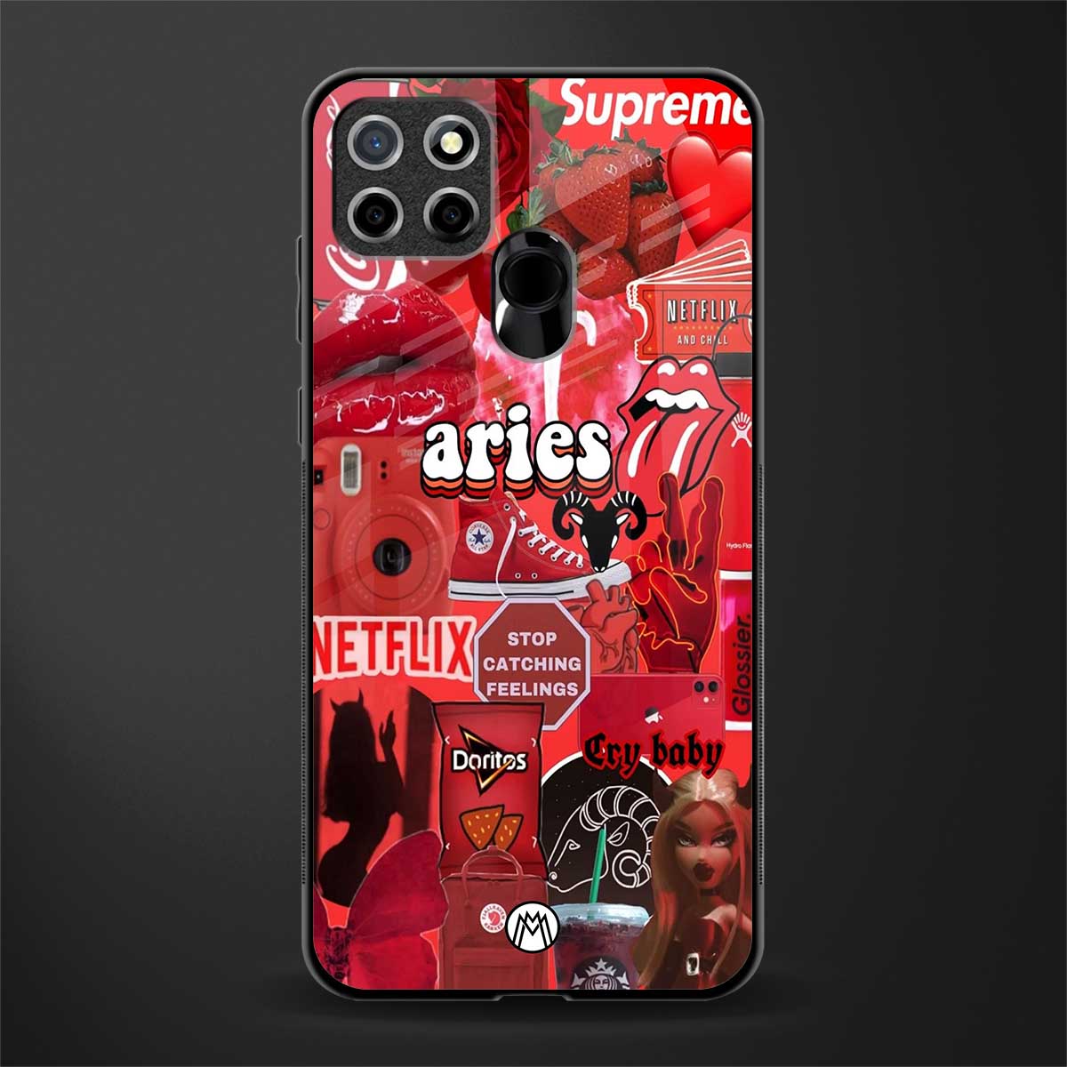 aries aesthetic collage glass case for realme narzo 20 image