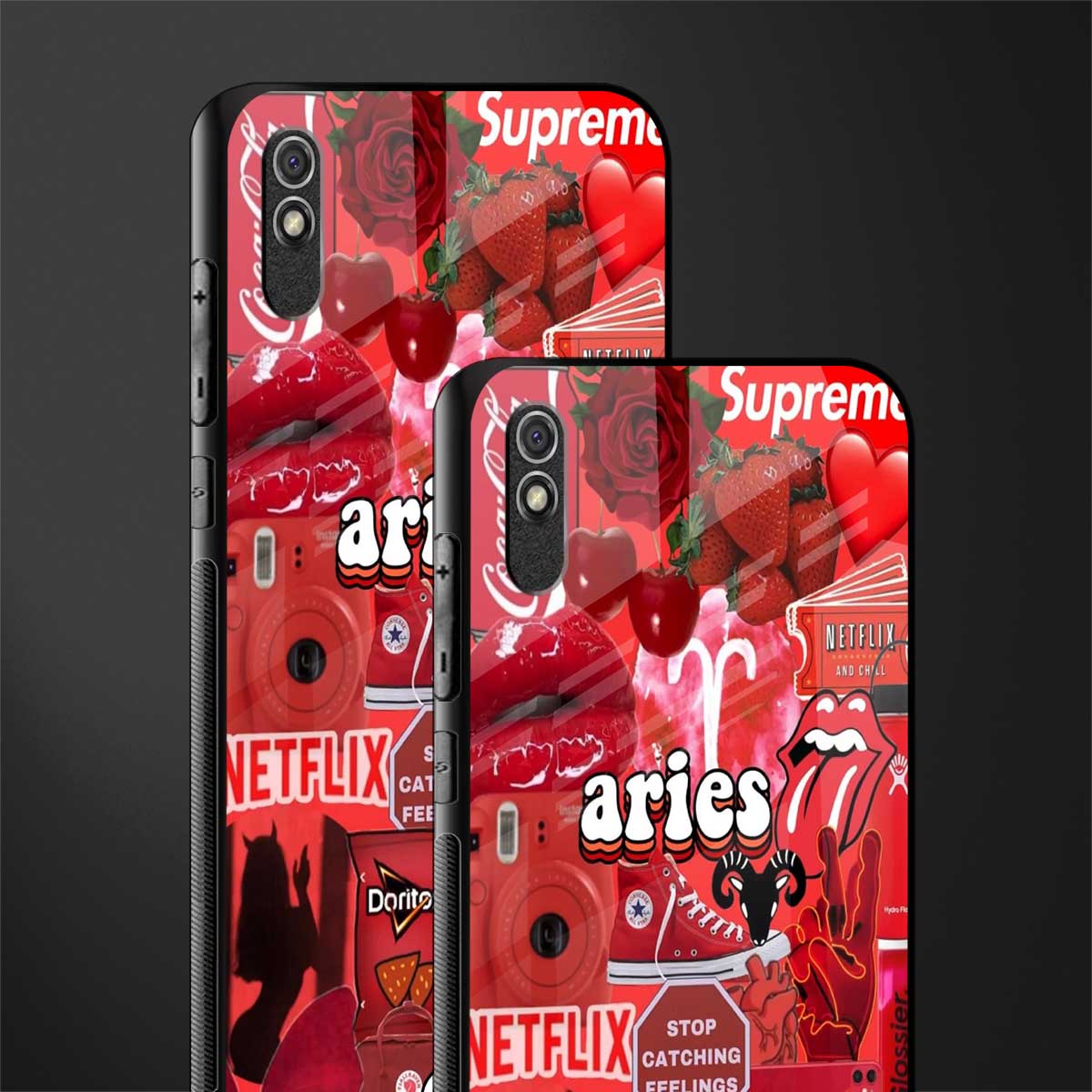aries aesthetic collage glass case for redmi 9a image-2