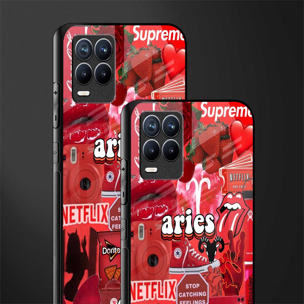 aries aesthetic collage glass case for realme 8 4g image-2