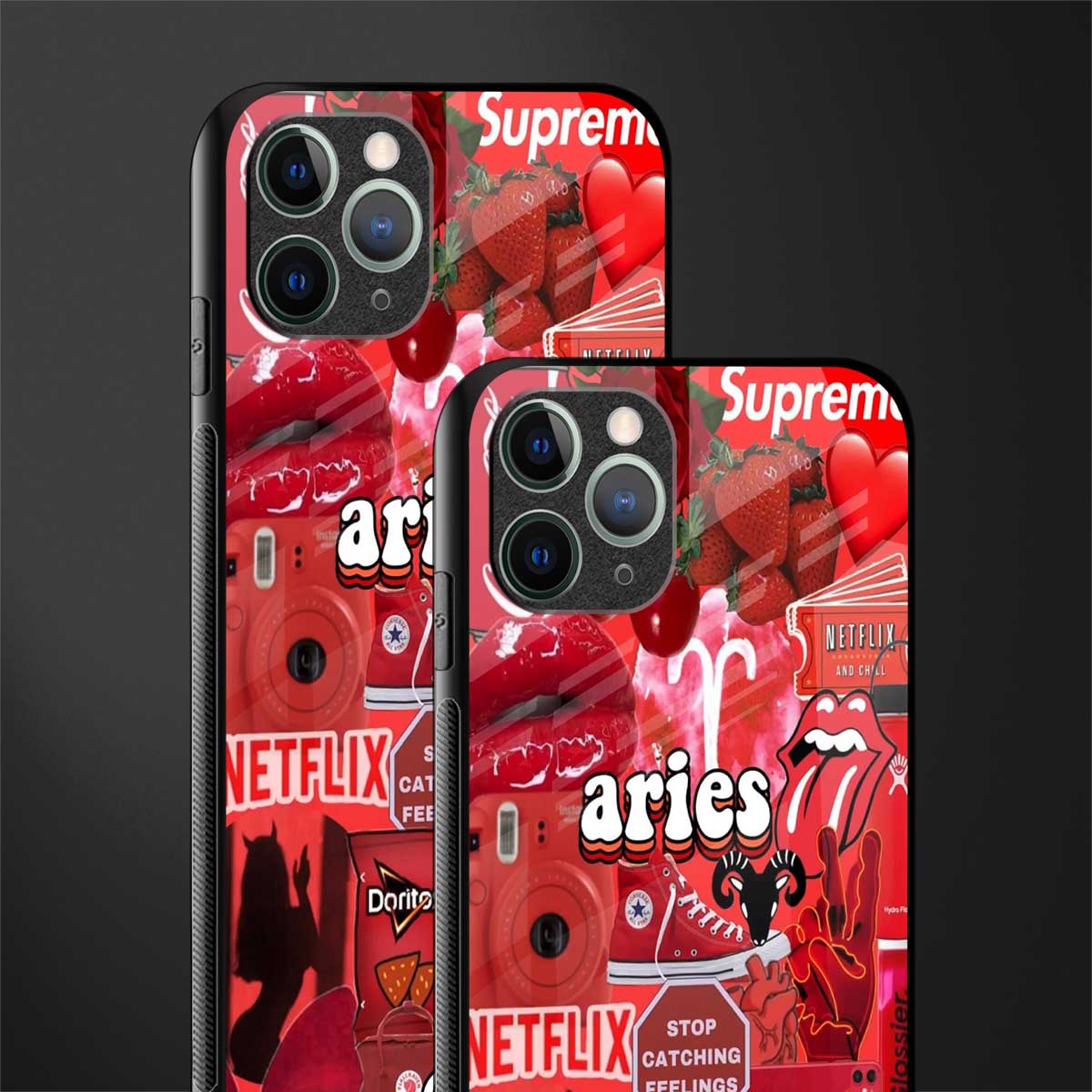 aries aesthetic collage glass case for iphone 11 pro image-2