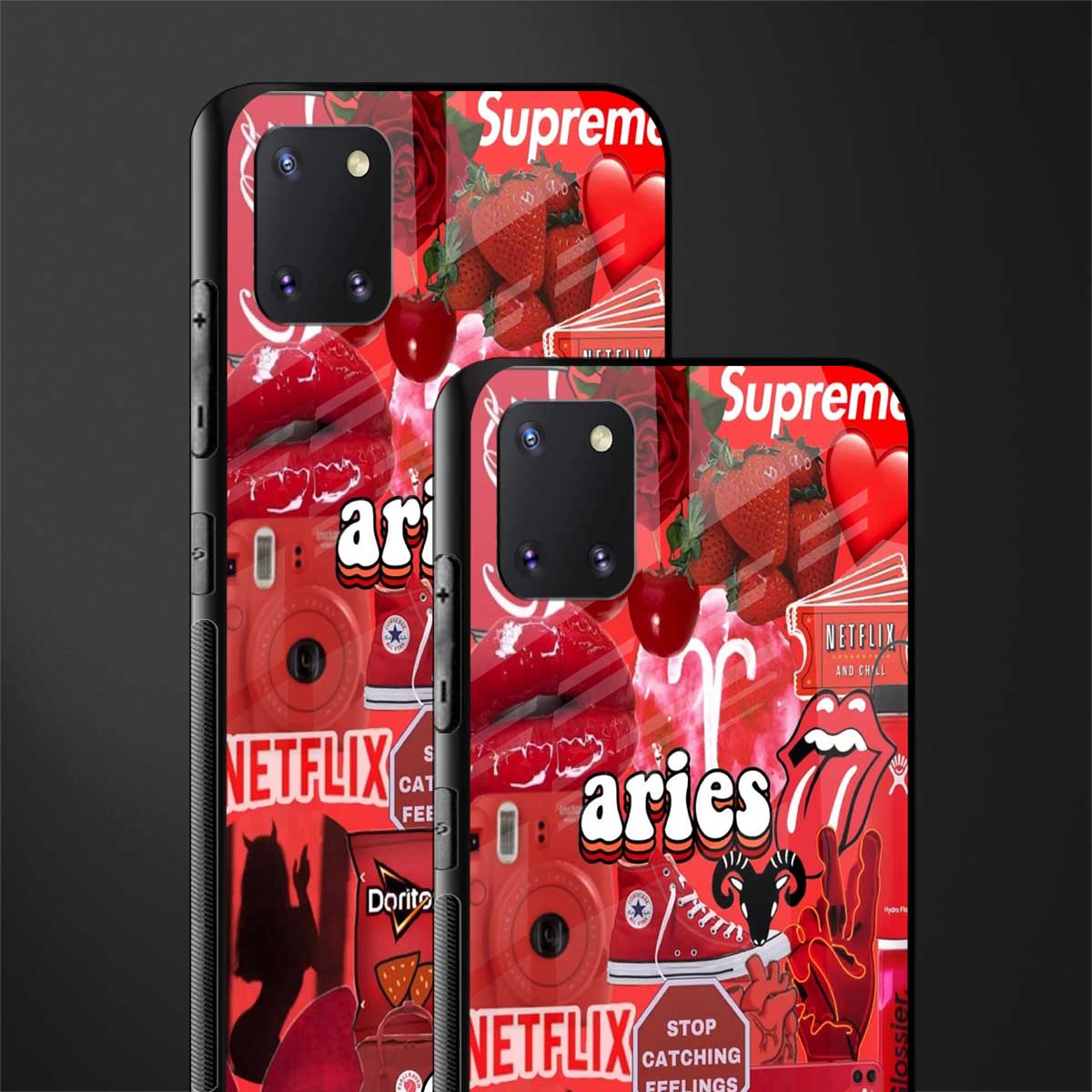 aries aesthetic collage glass case for samsung a81 image-2
