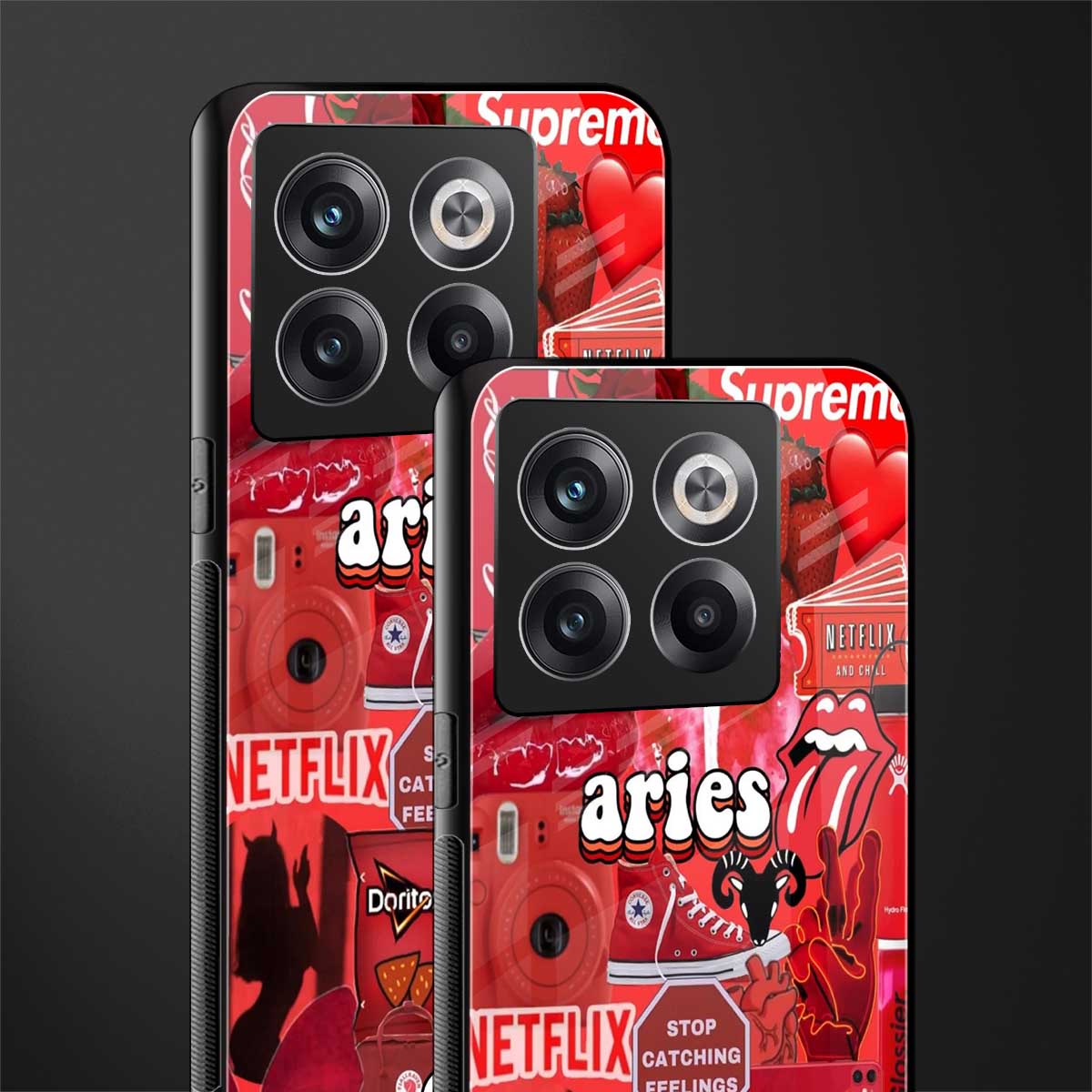aries aesthetic collage back phone cover | glass case for oneplus 10t