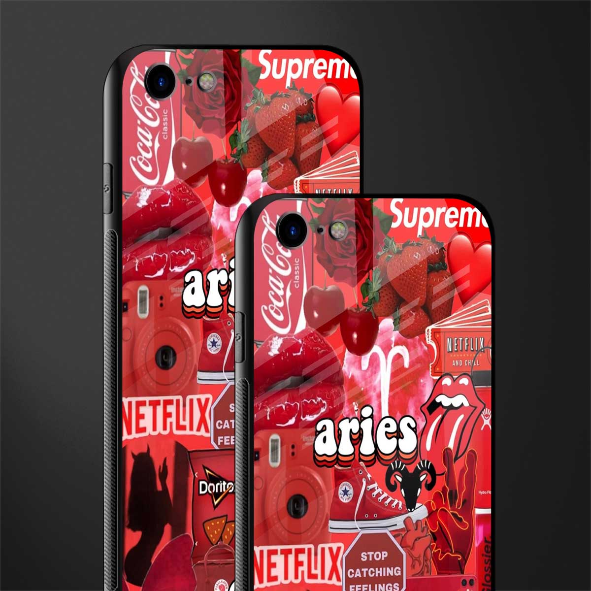 aries aesthetic collage glass case for iphone 7 image-2
