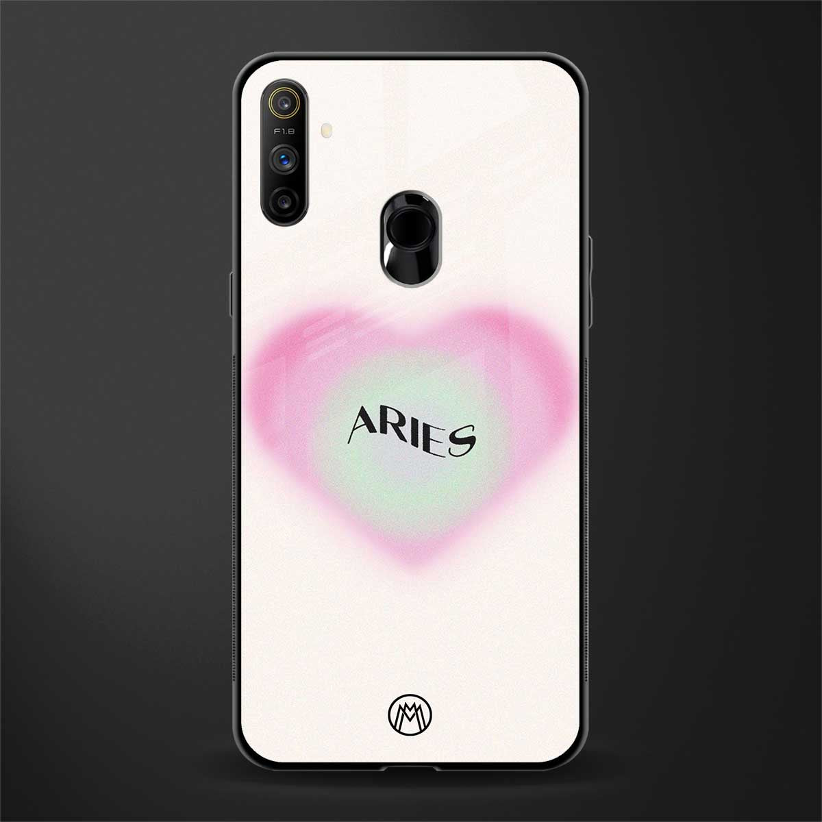 aries minimalistic glass case for realme narzo 10a image