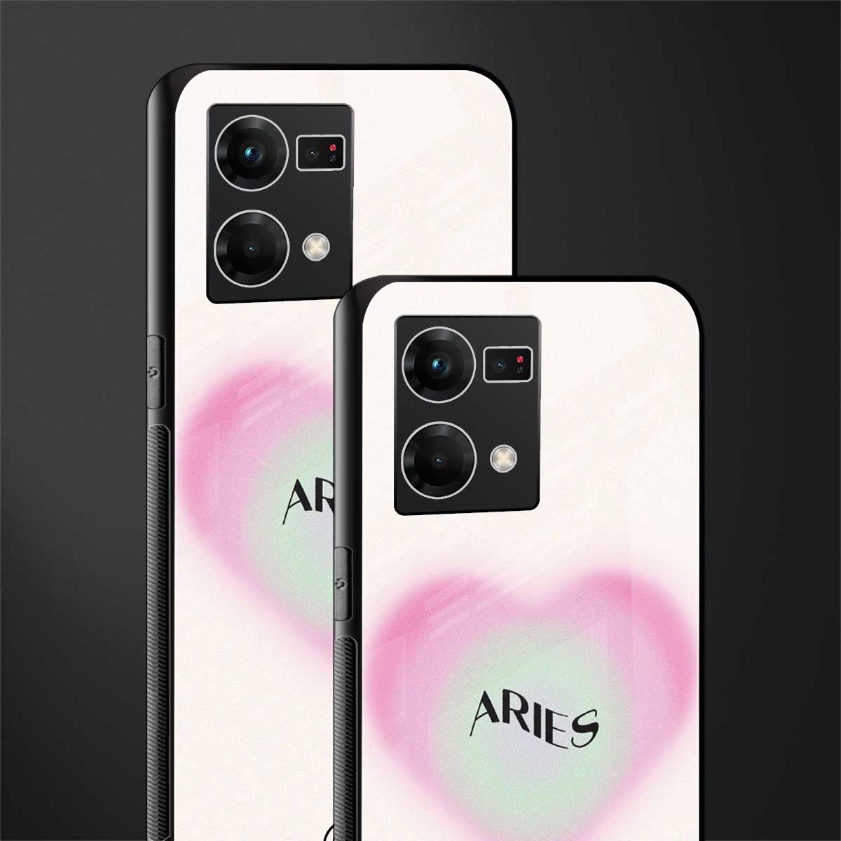 aries minimalistic back phone cover | glass case for oppo f21 pro 4g