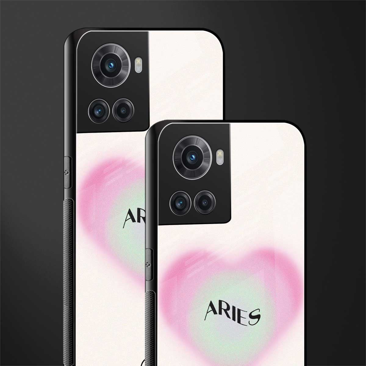 aries minimalistic back phone cover | glass case for oneplus 10r 5g