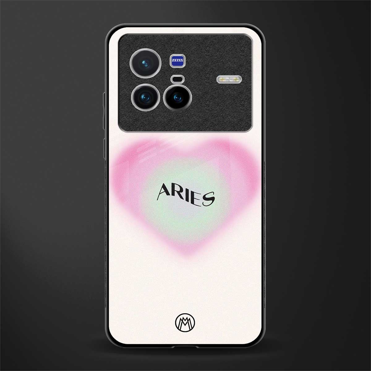 aries minimalistic glass case for vivo x80 image