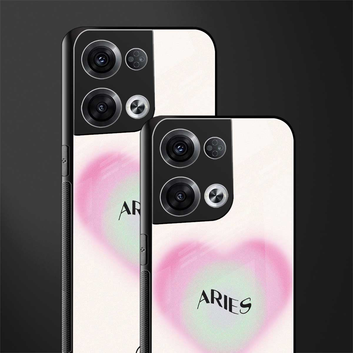 aries minimalistic back phone cover | glass case for oppo reno 8