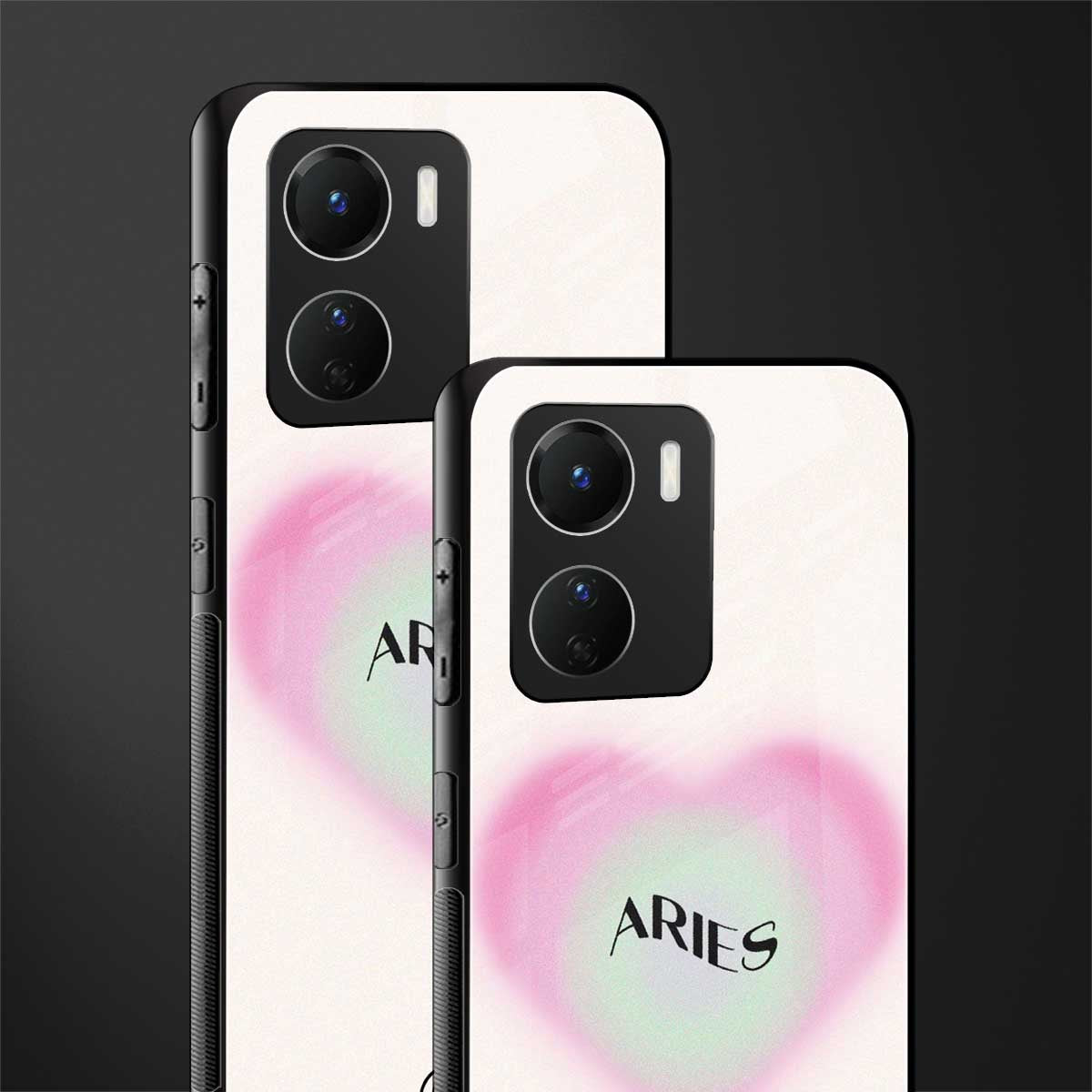 aries minimalistic back phone cover | glass case for vivo y16