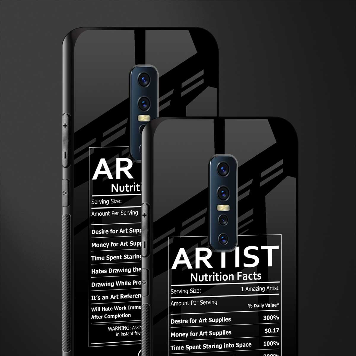 artist nutrition facts glass case for vivo v17 pro image-2