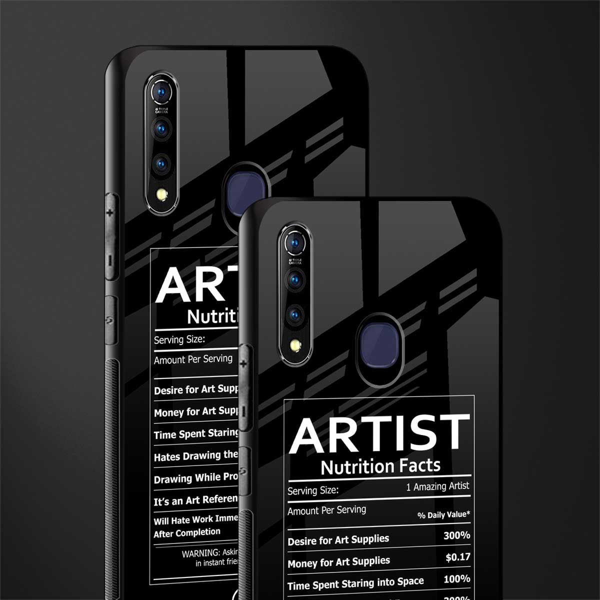 artist nutrition facts glass case for vivo z1 pro image-2