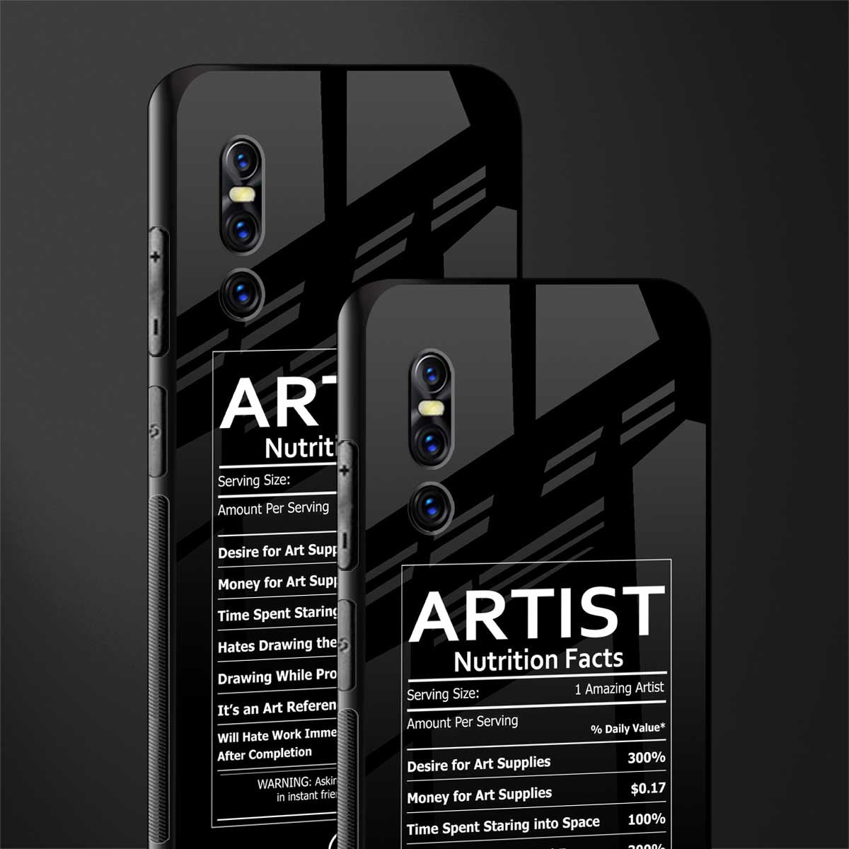 artist nutrition facts glass case for vivo v15 pro image-2