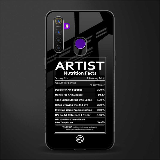 artist nutrition facts glass case for realme 5 pro image