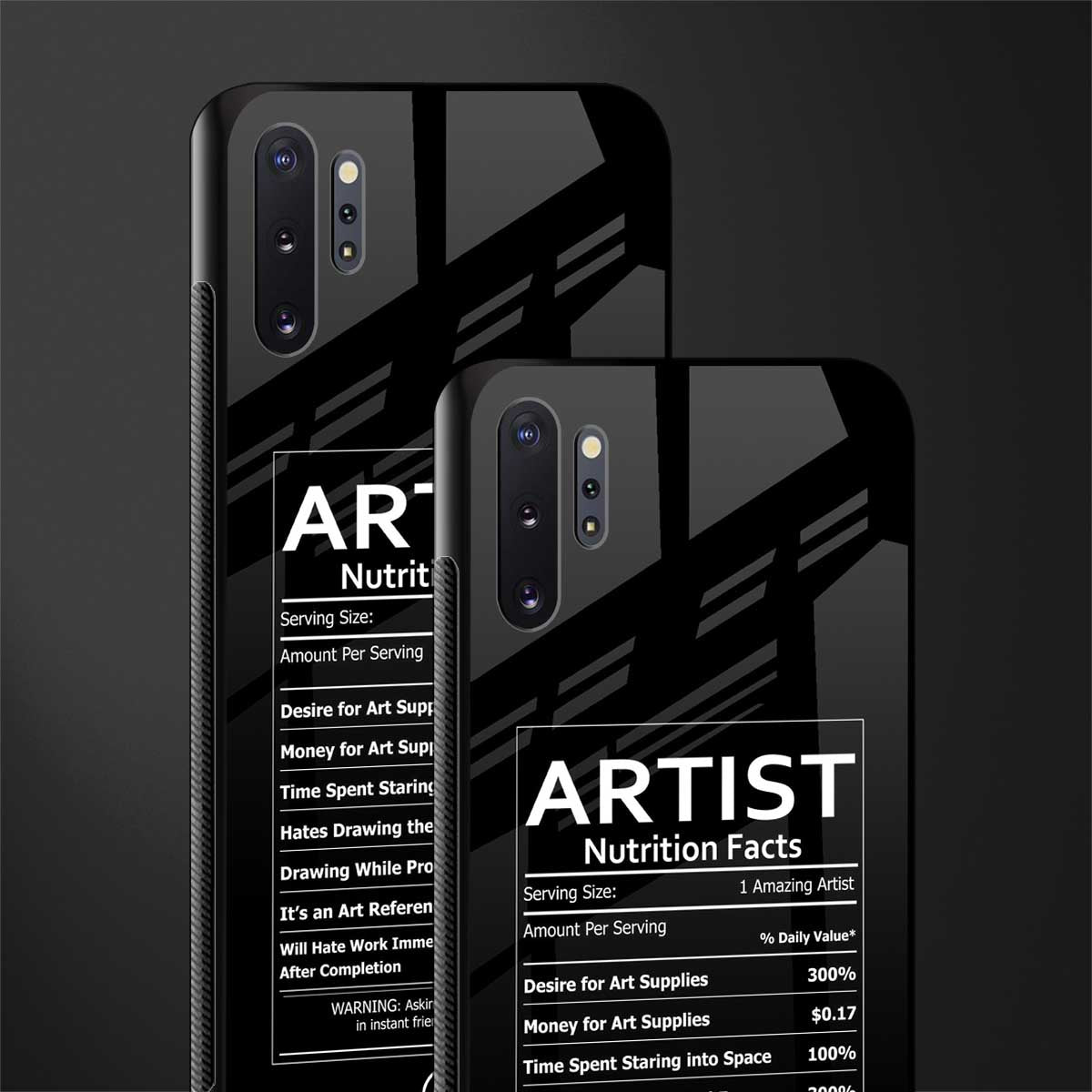 artist nutrition facts glass case for samsung galaxy note 10 plus image-2