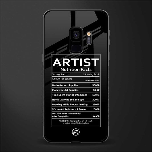 artist nutrition facts glass case for samsung galaxy s9 image