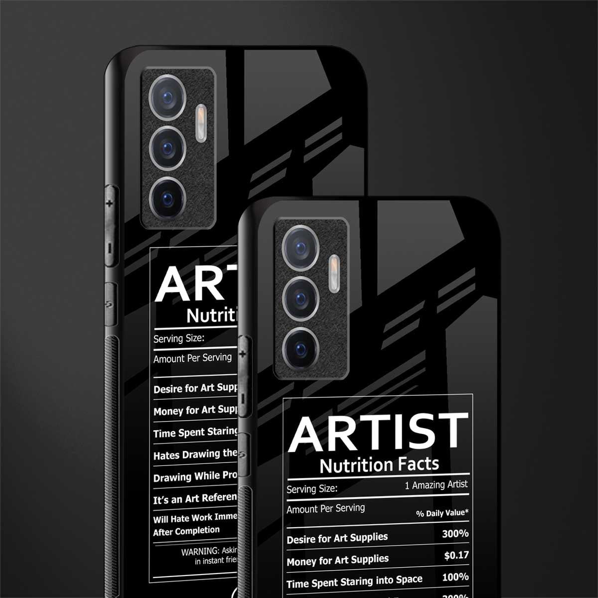 artist nutrition facts glass case for vivo v23e image-2