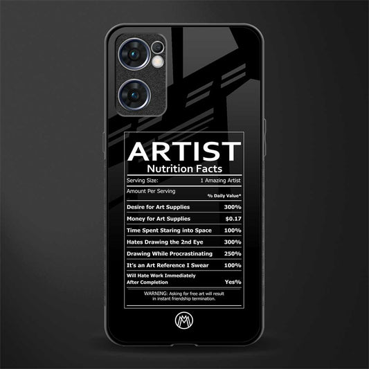 artist nutrition facts glass case for oppo reno7 5g image