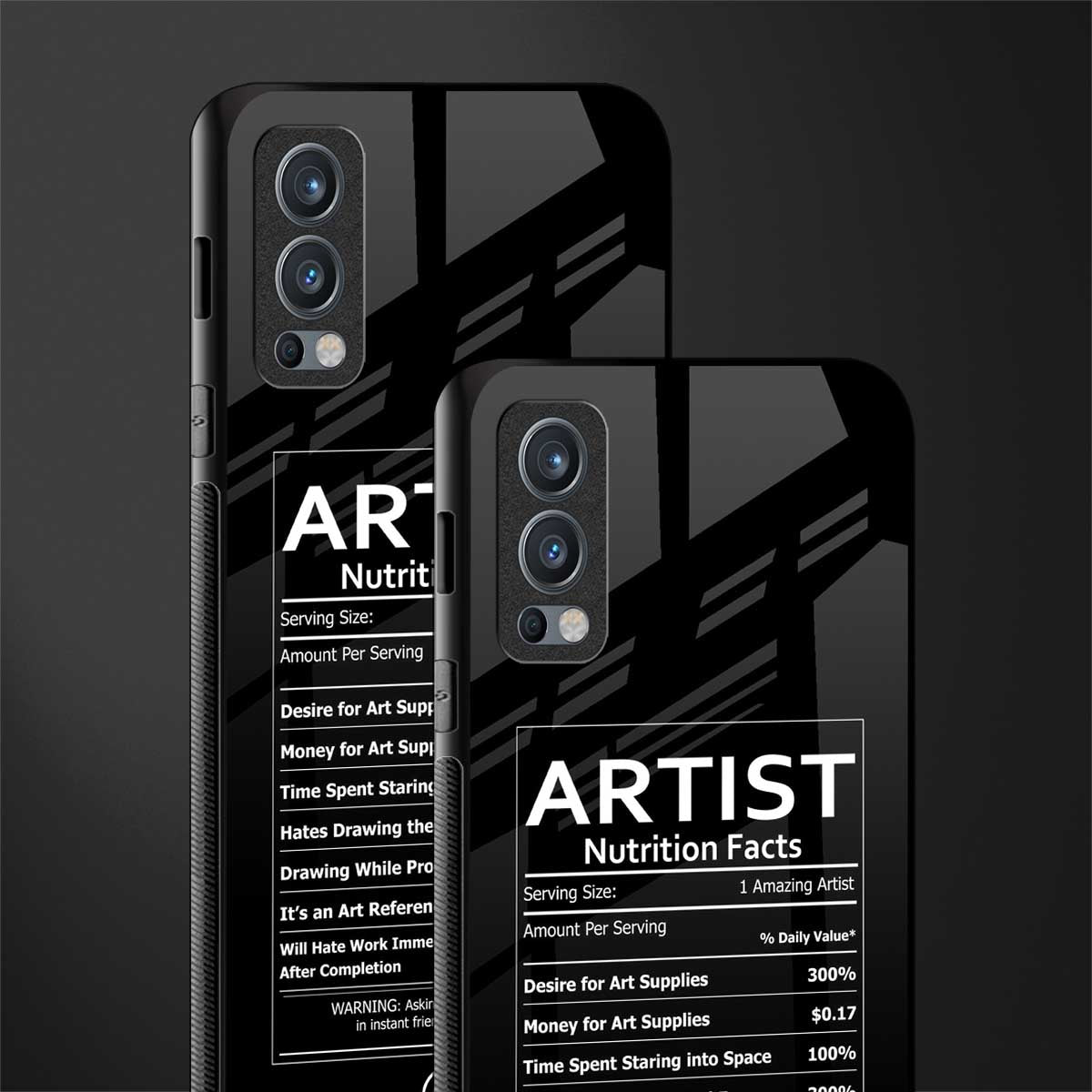 artist nutrition facts glass case for oneplus nord 2 5g image-2
