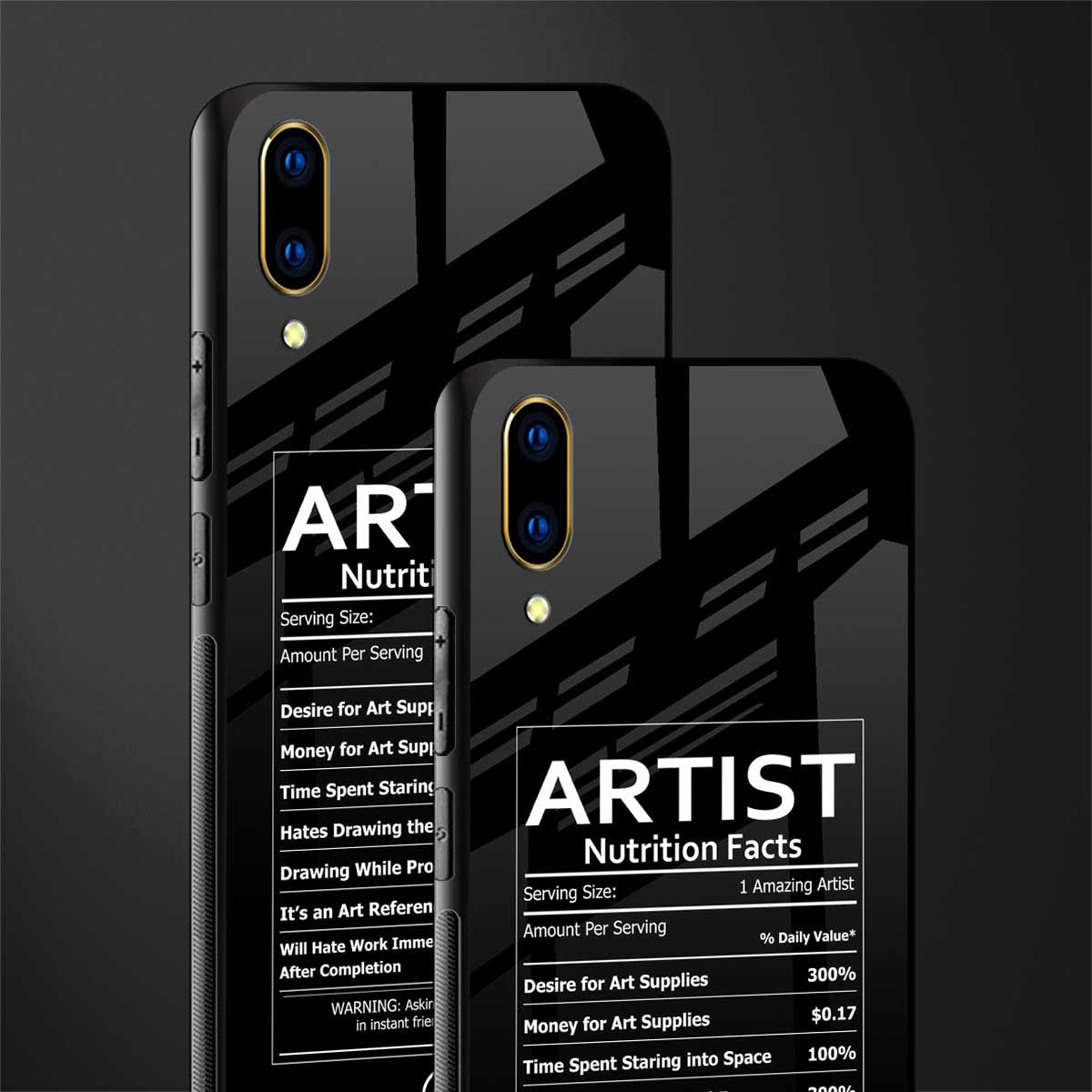 artist nutrition facts glass case for vivo v11 pro image-2
