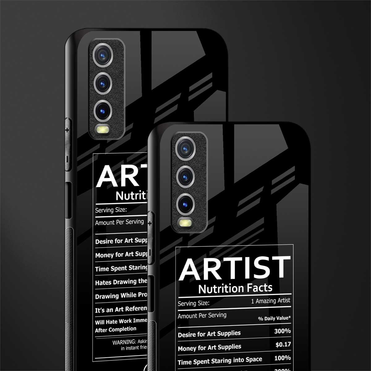 artist nutrition facts glass case for vivo y12s image-2