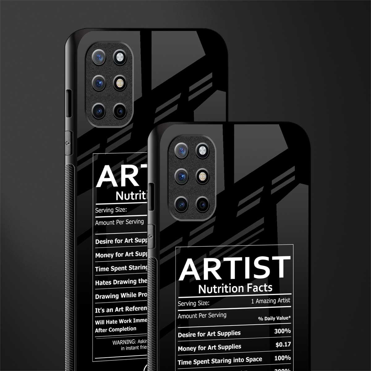 artist nutrition facts glass case for oneplus 8t image-2