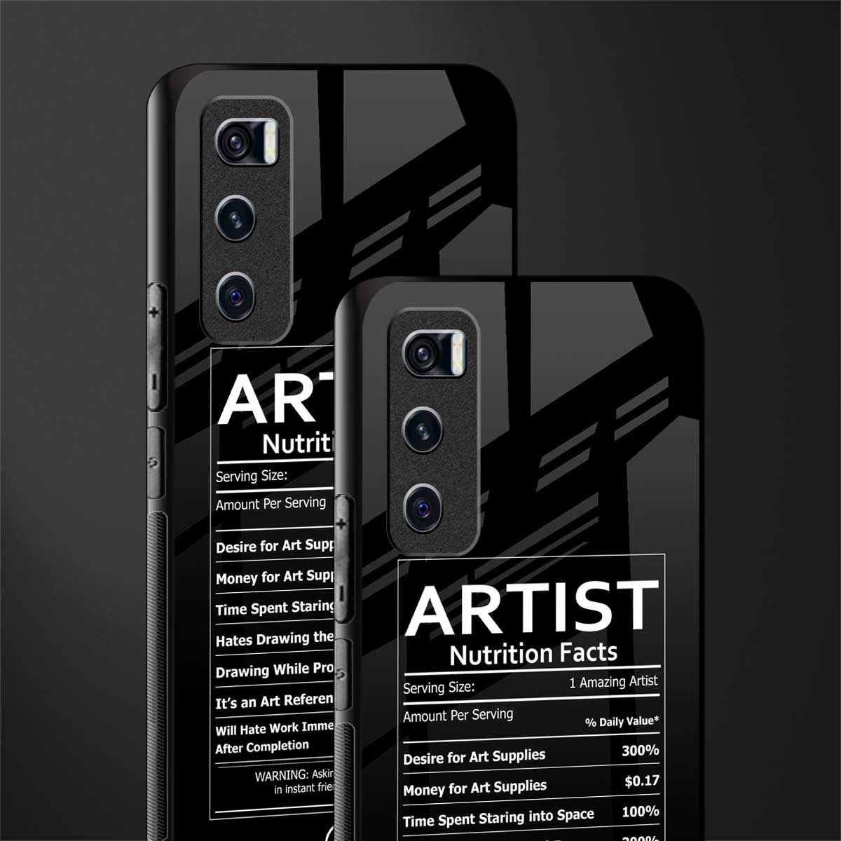 artist nutrition facts glass case for vivo v20 se image-2