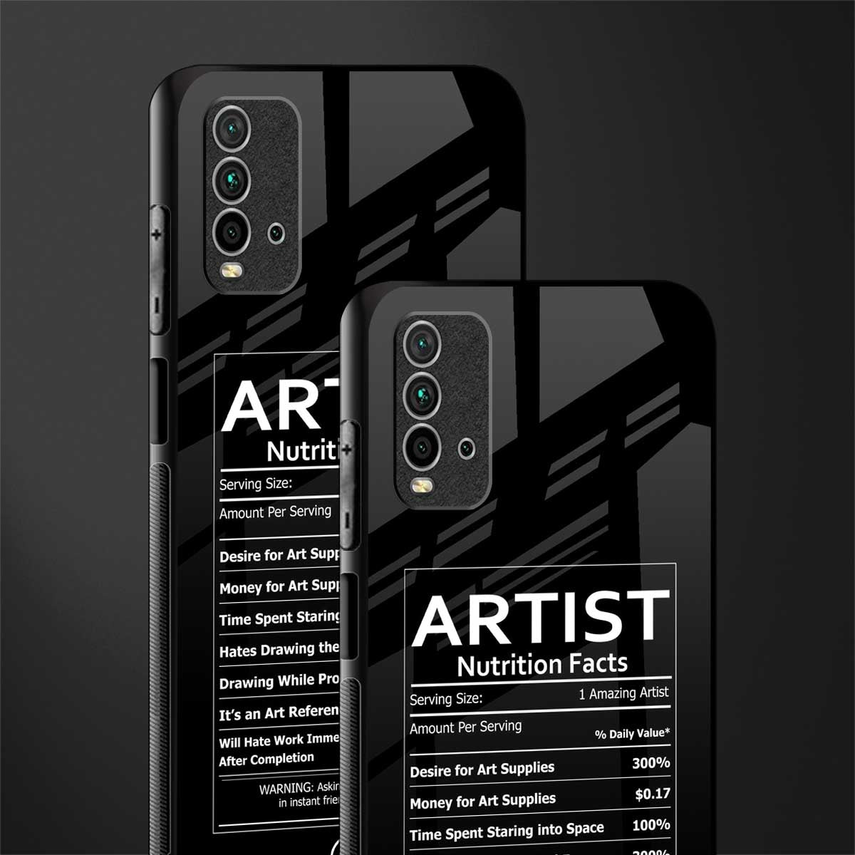 artist nutrition facts glass case for redmi 9 power image-2