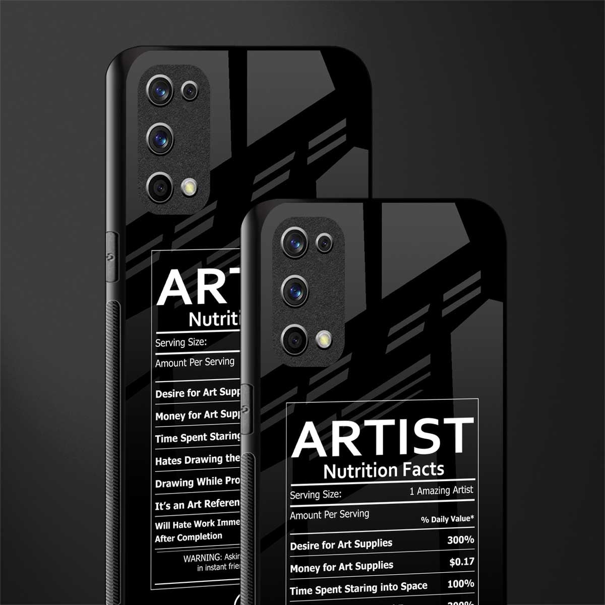 artist nutrition facts glass case for realme x7 pro image-2
