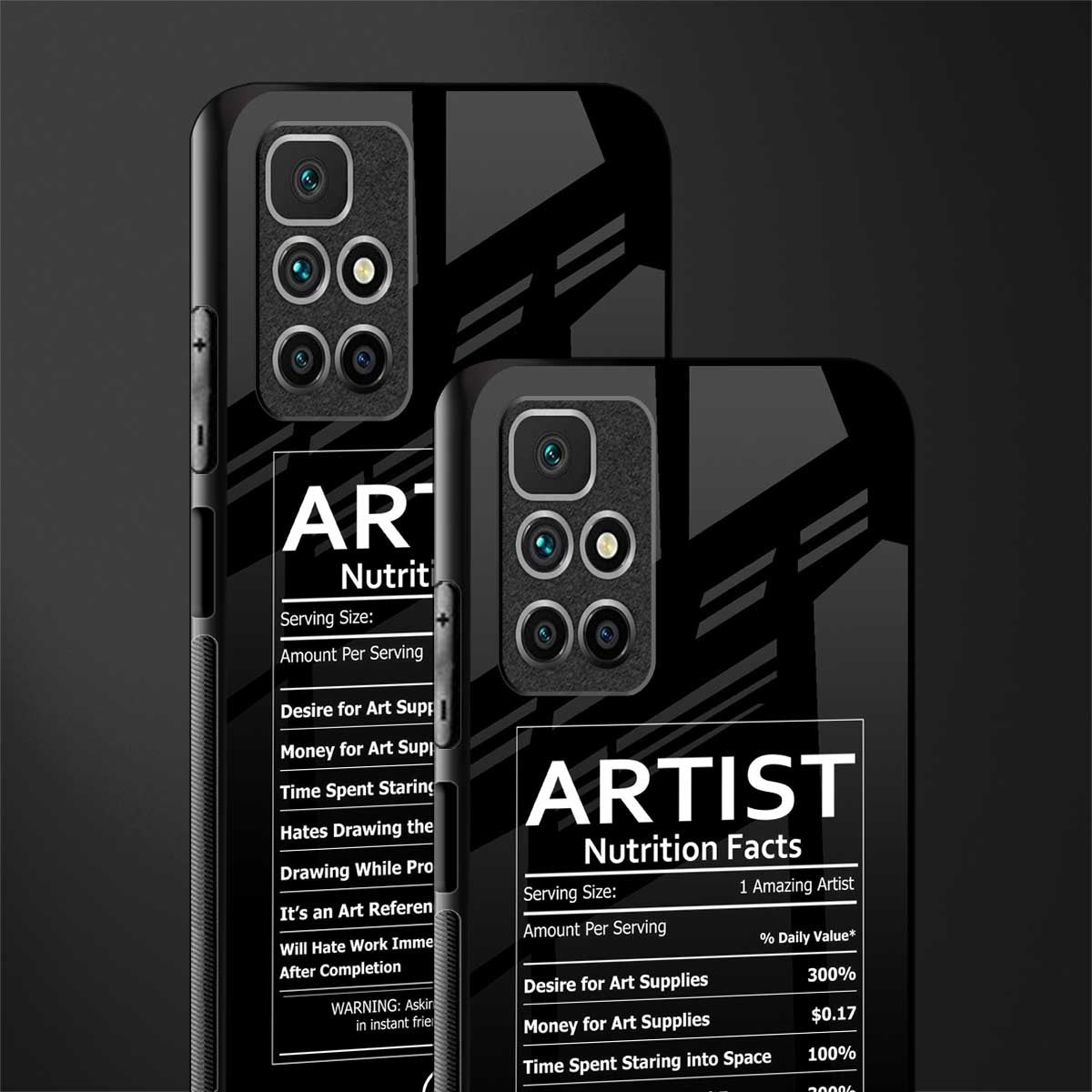 artist nutrition facts glass case for redmi 10 prime image-2