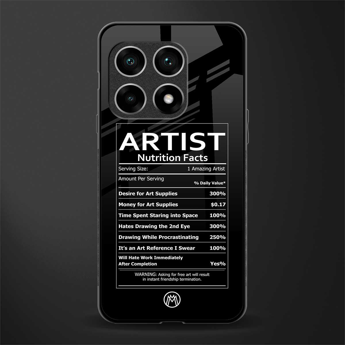 artist nutrition facts glass case for oneplus 10 pro 5g image