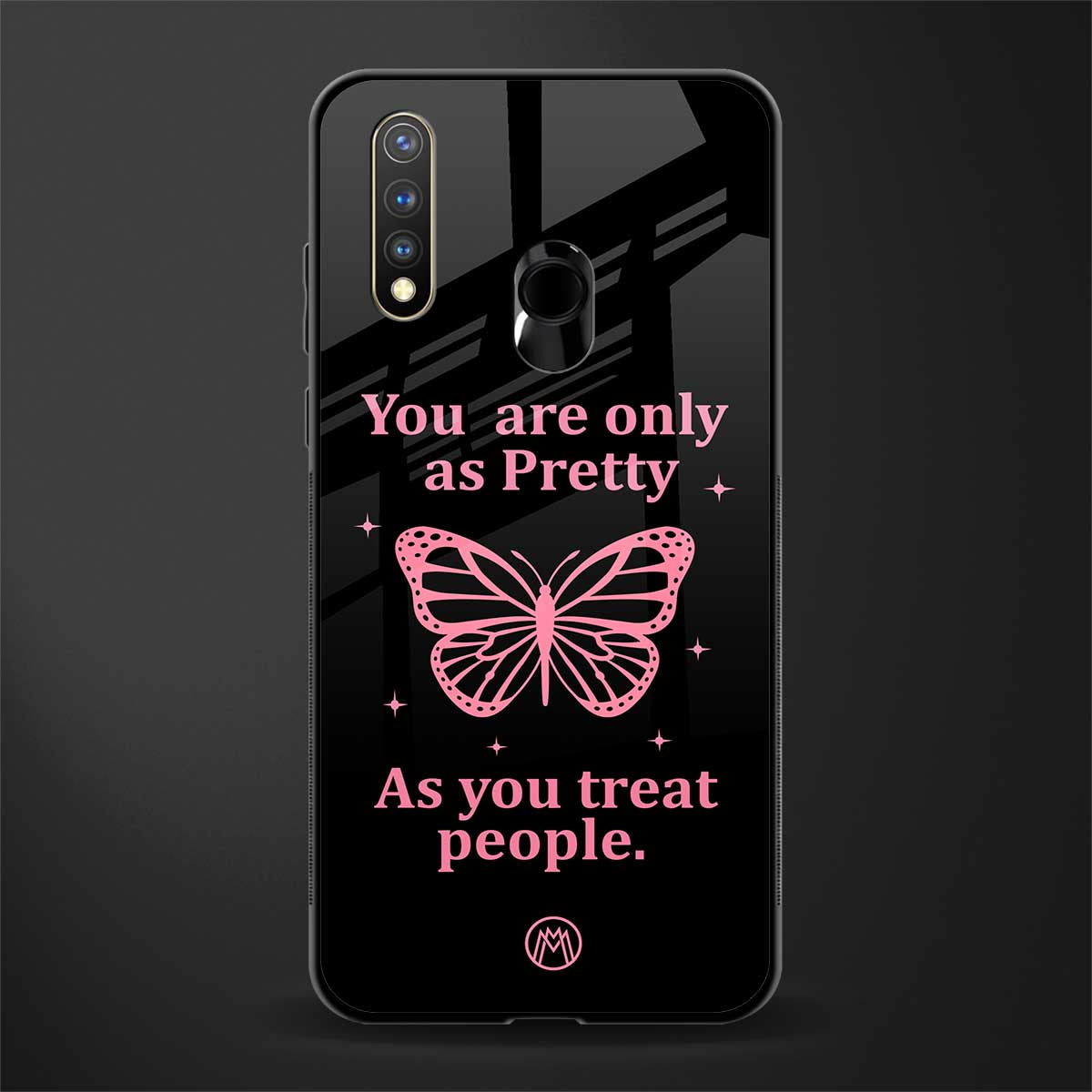 as pretty as you treat people glass case for vivo u20 image