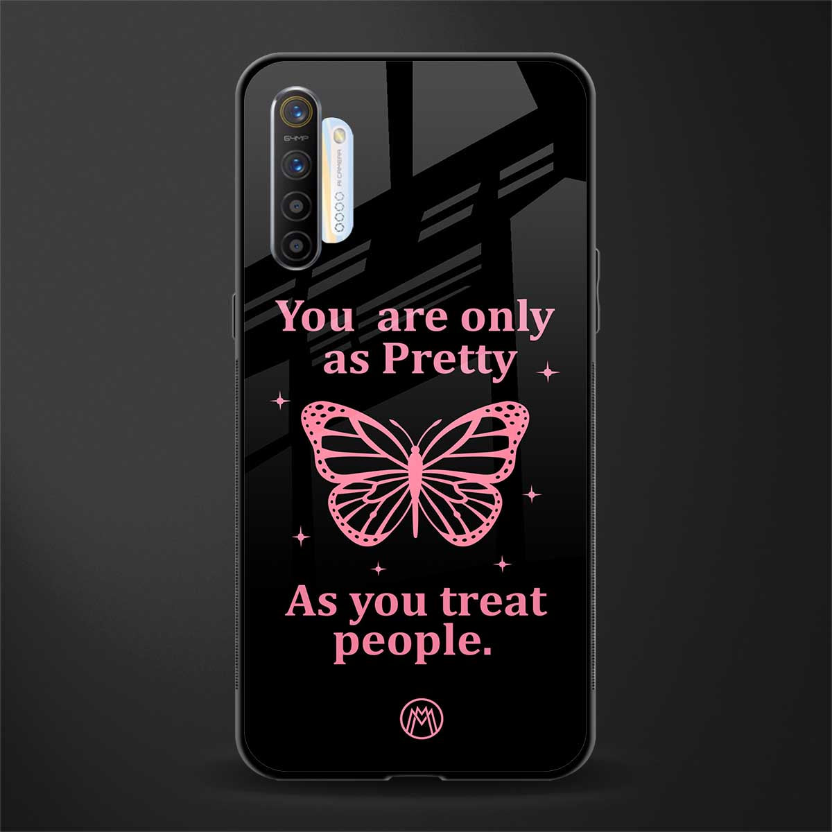 as pretty as you treat people glass case for realme x2 image
