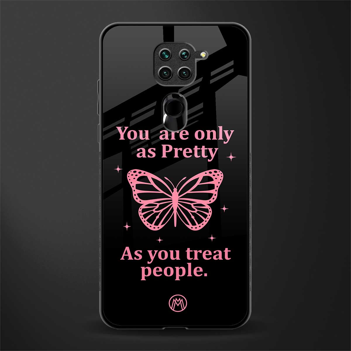 as pretty as you treat people glass case for redmi note 9 image