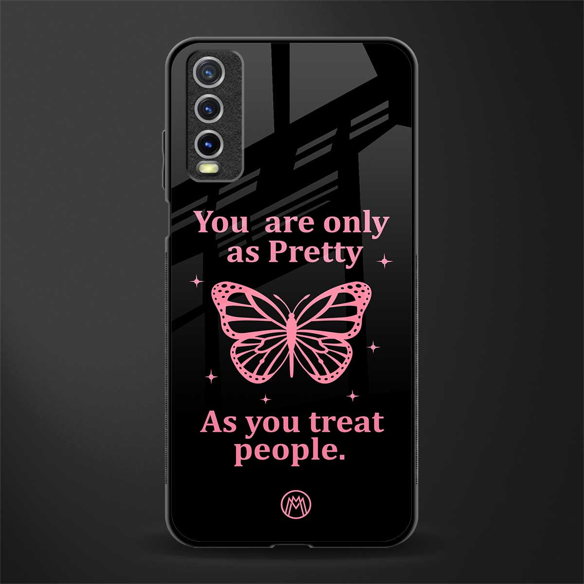 as pretty as you treat people glass case for vivo y12s image