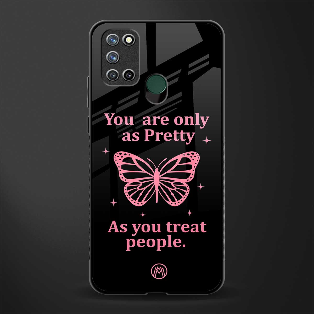 as pretty as you treat people glass case for realme 7i image