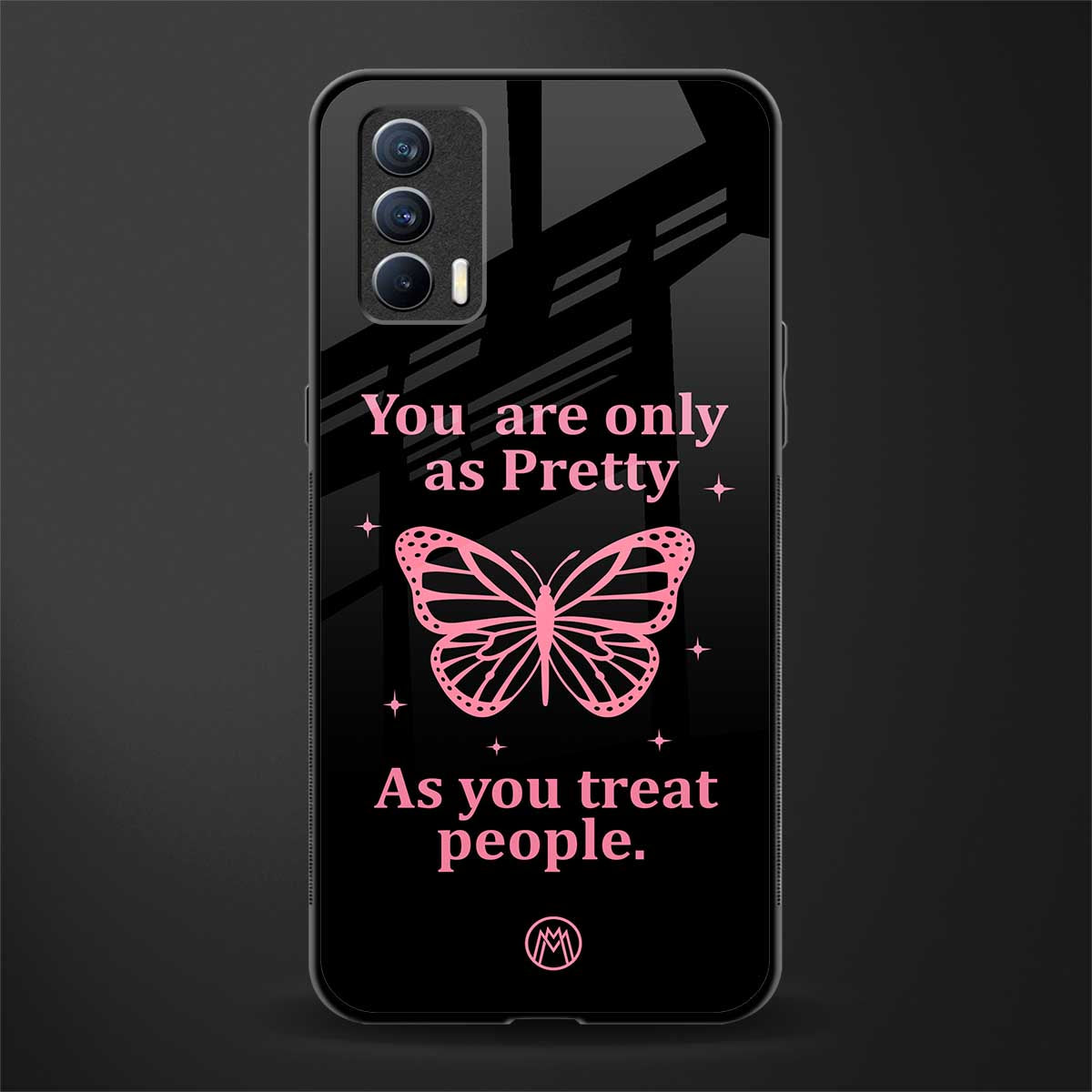 as pretty as you treat people glass case for realme x7 image