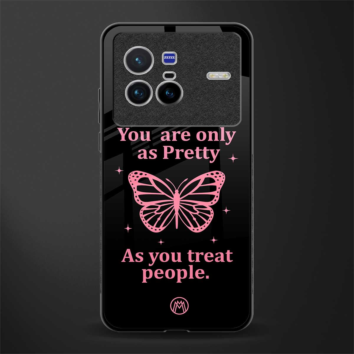 as pretty as you treat people glass case for vivo x80 image