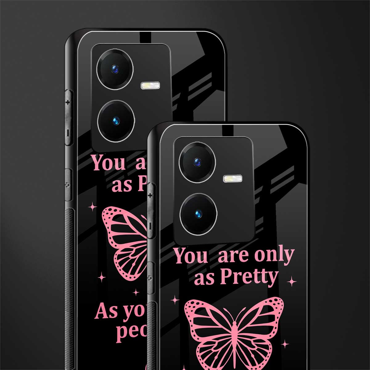 as pretty as you treat people back phone cover | glass case for vivo y22