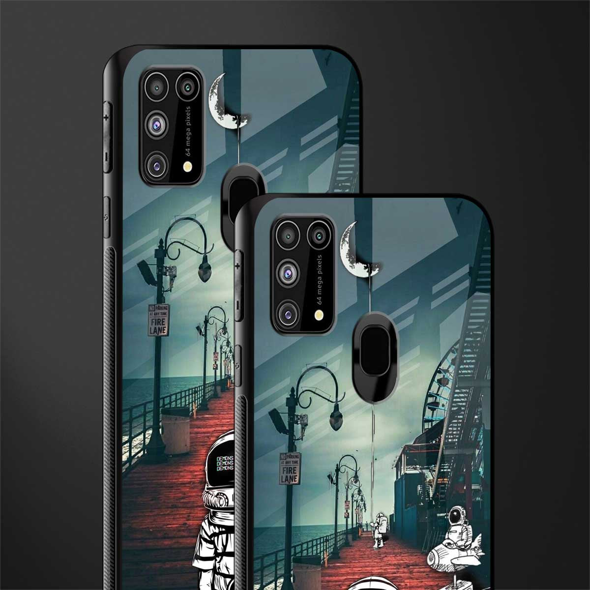 astronaut believer beach glass case for samsung galaxy m31 prime edition image-2
