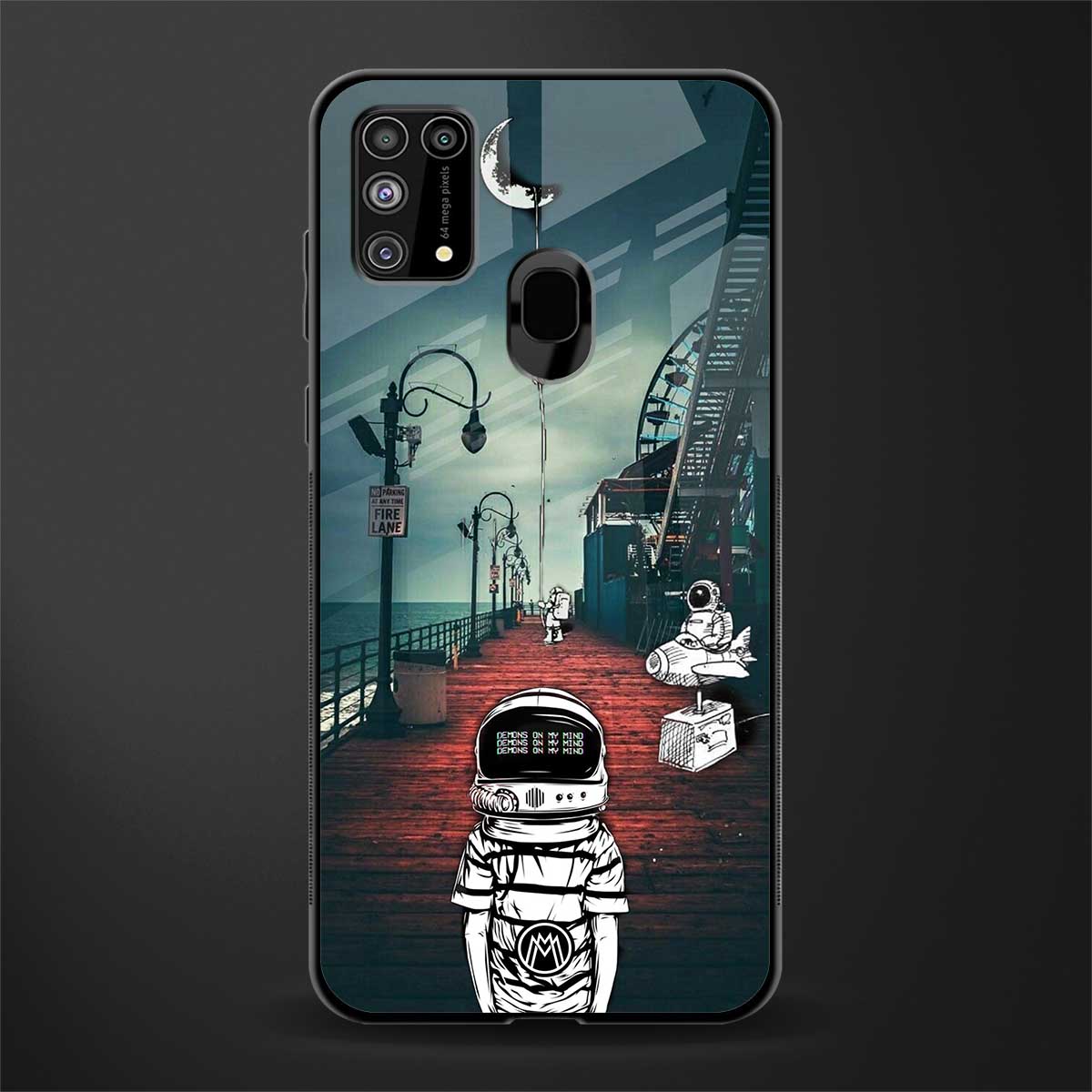 astronaut believer beach glass case for samsung galaxy m31 prime edition image