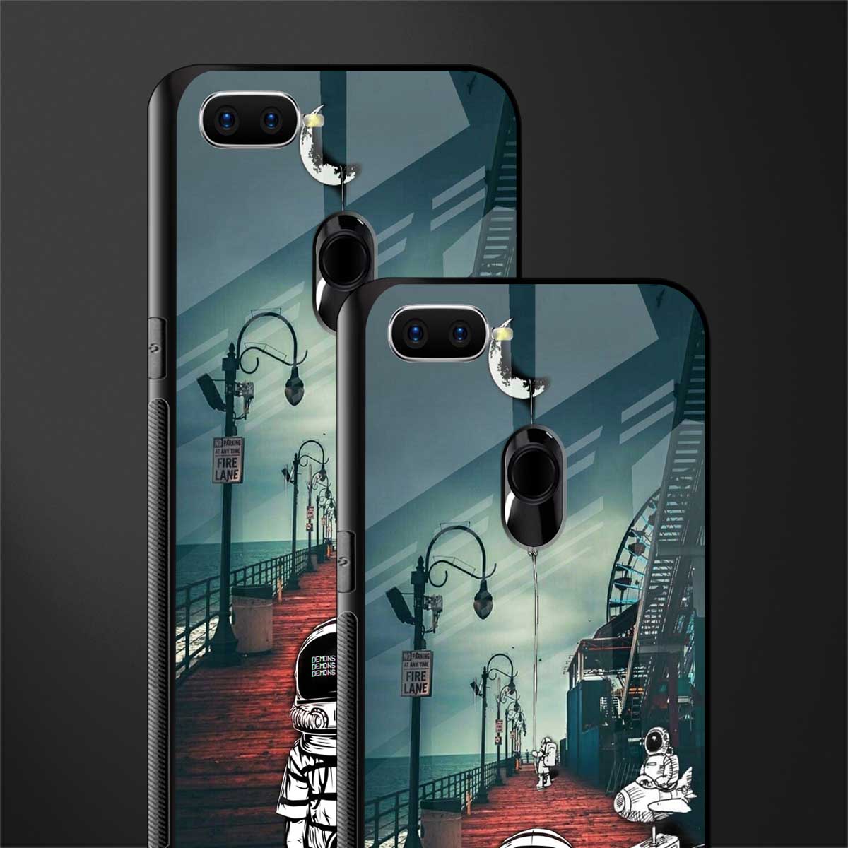 astronaut believer beach glass case for oppo a12 image-2