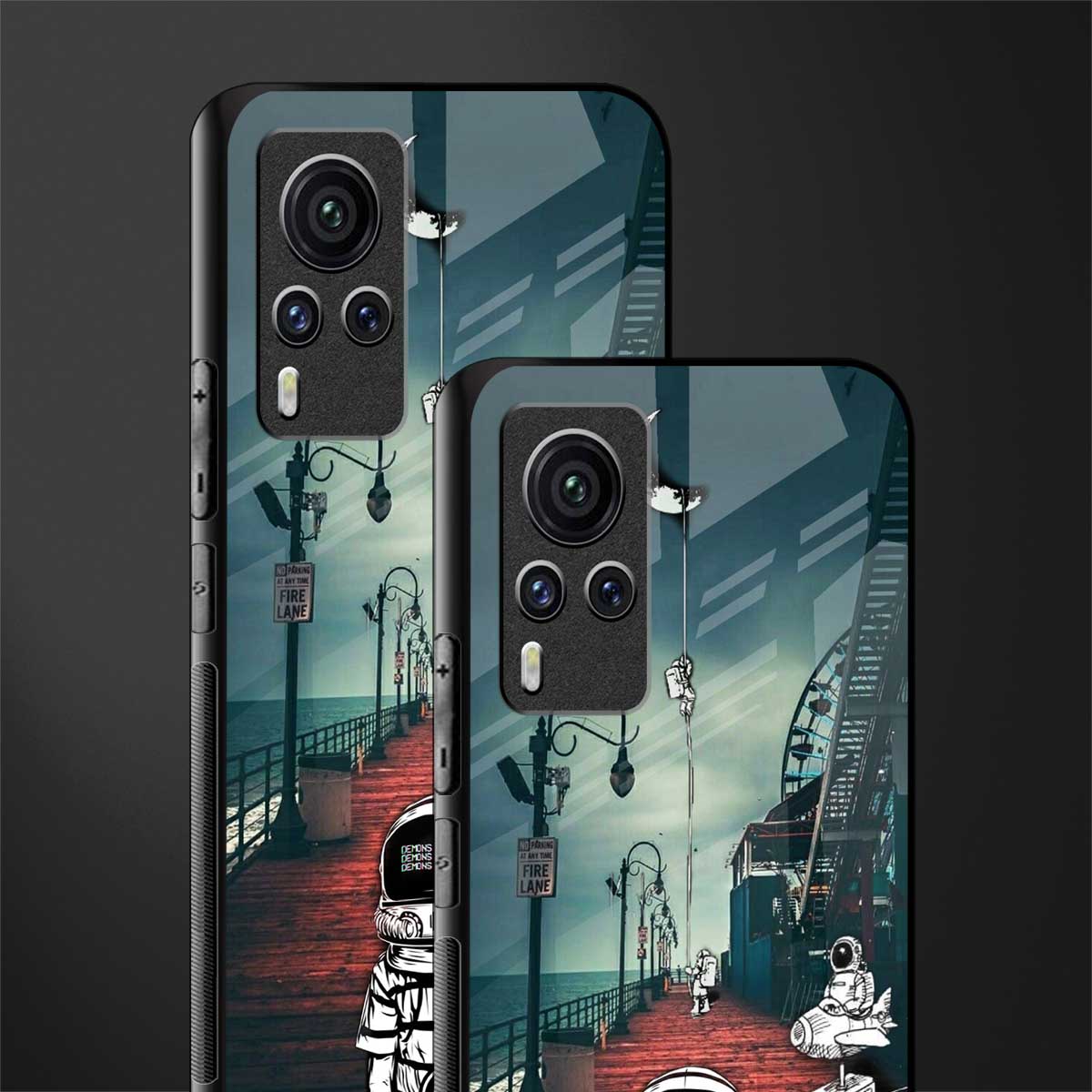 astronaut believer beach glass case for vivo x60 pro image-2