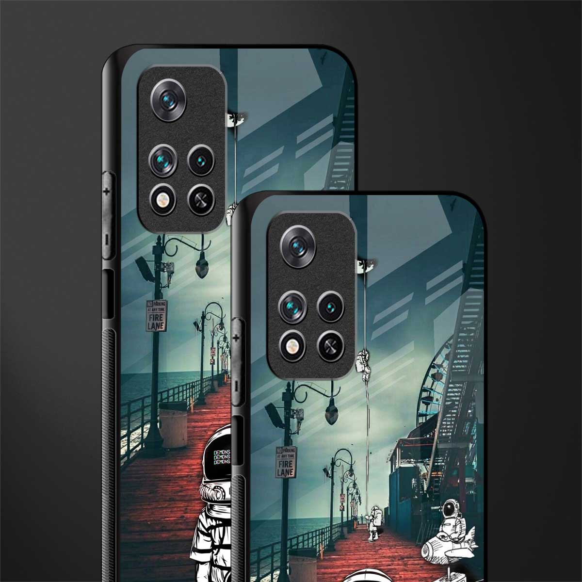 astronaut believer beach glass case for poco m4 pro 5g image-2