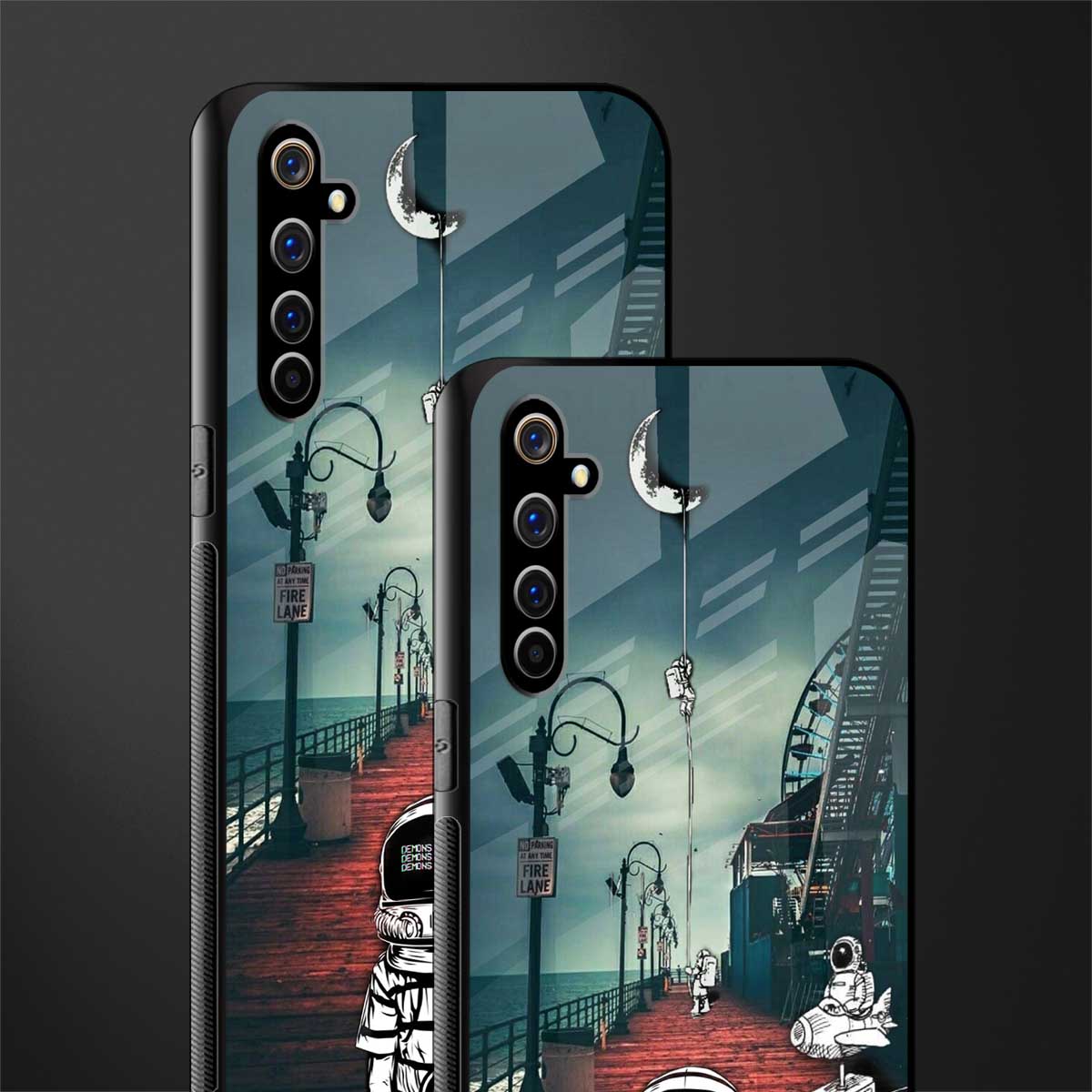 astronaut believer beach glass case for realme x50 pro image-2