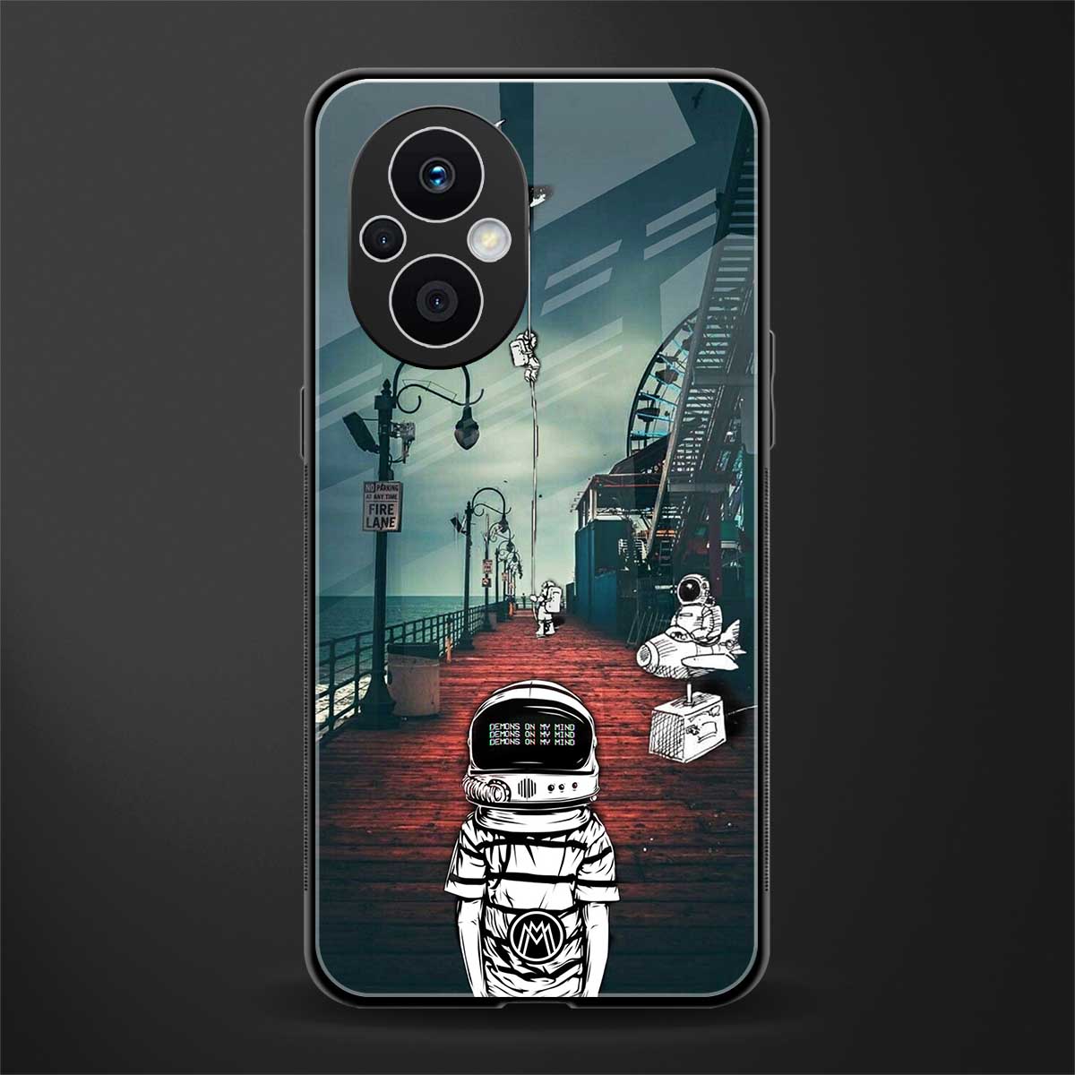 astronaut believer beach back phone cover | glass case for oppo f21 pro 5g